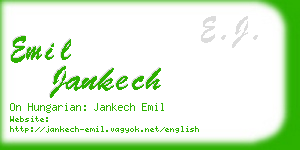 emil jankech business card